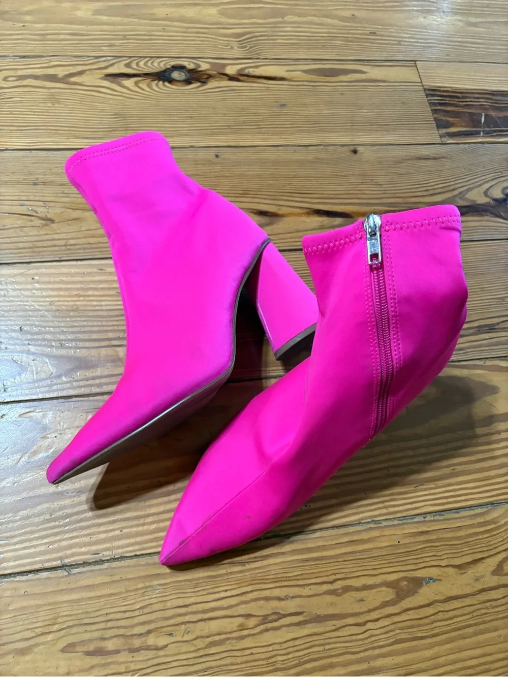 Steve Madden Hot Pink Stretch Sock Ankle Boots